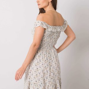 Ecru dress with flounce Lanciano