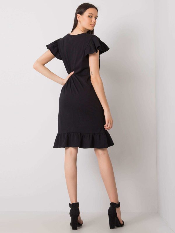 Black Candace Ruffle Dress