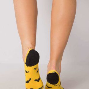 Black and Yellow Patterned Footwear Socks