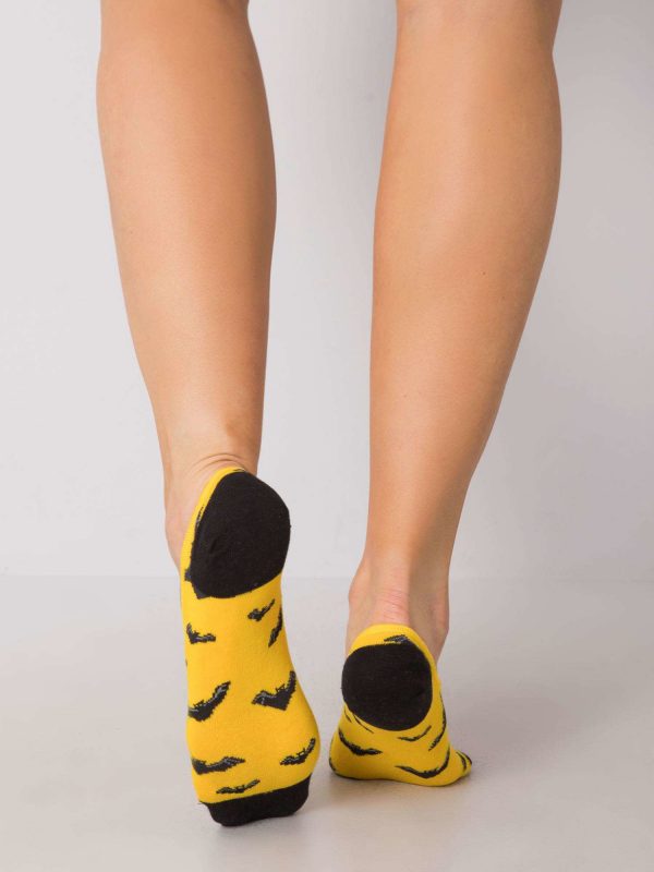 Black and Yellow Patterned Footwear Socks