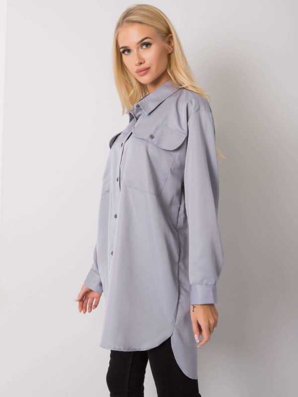 Gray oversized shirt by Cathy