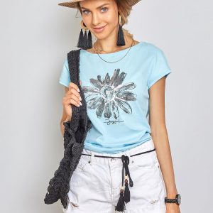 Light blue T-shirt Floral