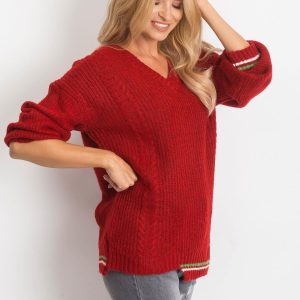 RUE PARIS Dark Red Romance Sweater