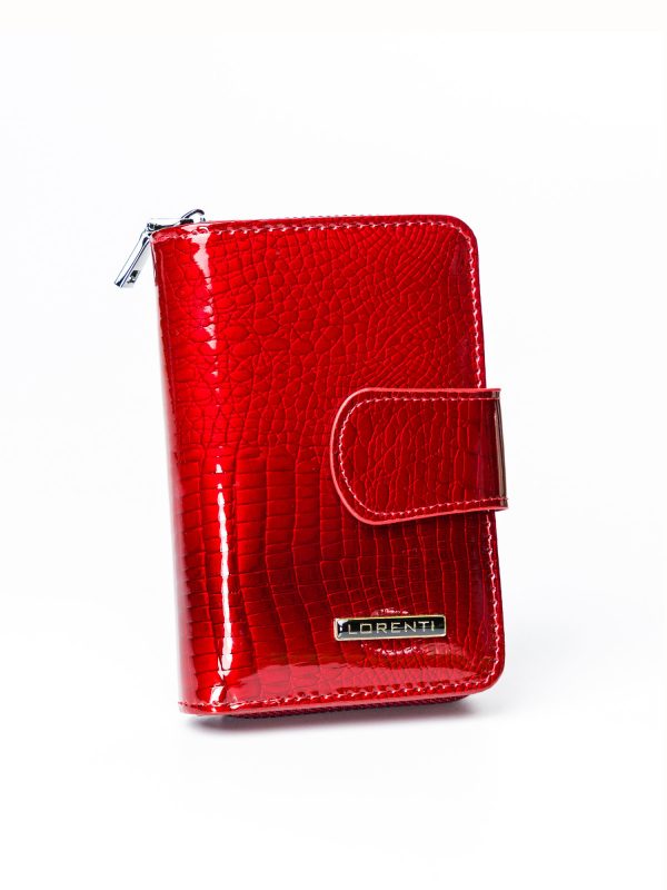 Red leather wallet with clasp