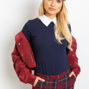 Navy blue blouse Collar