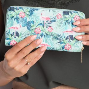 Mint wallet with print