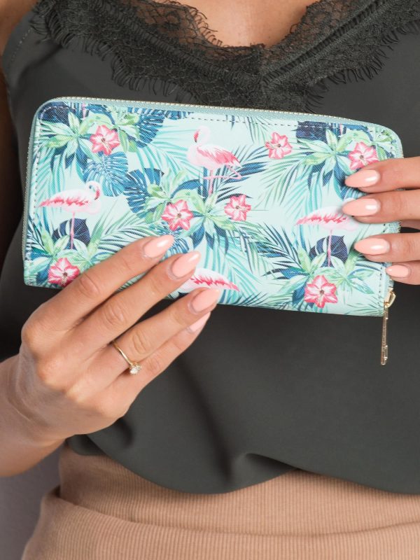 Mint wallet with print