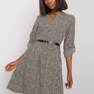 Nedra Black Patterned Dress