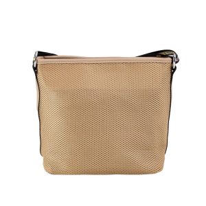 Dark Beige Shoulder Bag with Colorful Strap