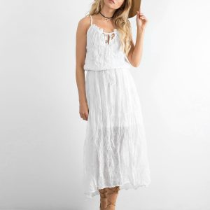 BY O LA LA White asymmetrical dress