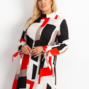 Red and Navy Plus Size Dress Until