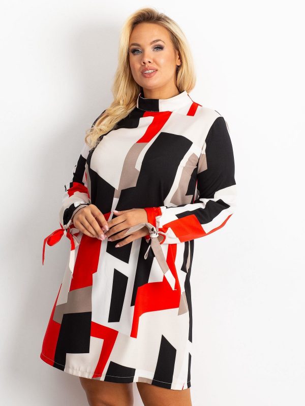 Red and Navy Plus Size Dress Until