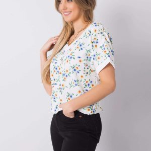 White blouse with flowers Leni