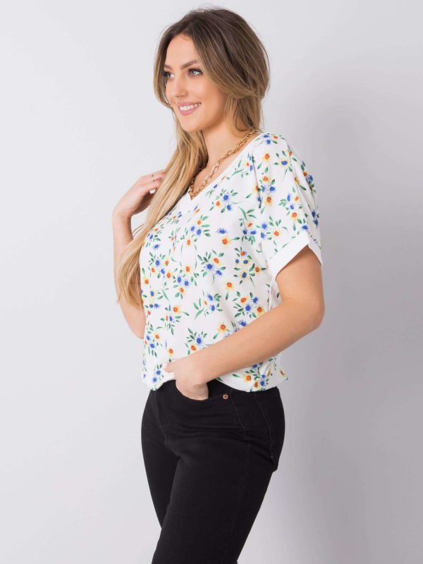 White blouse with flowers Leni