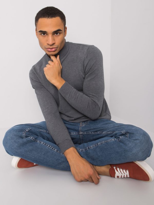 Dark grey melange sweater for men Daxton LIWALI