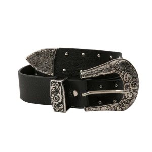 Women's black strap with studs RUE PARIS