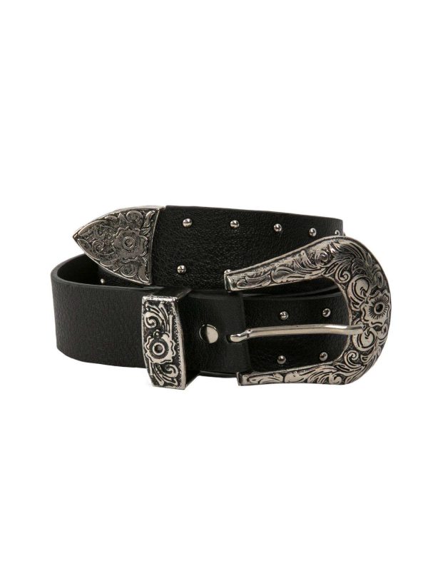 Women's black strap with studs RUE PARIS