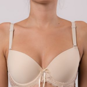 Beige bra with lace at the perimeter