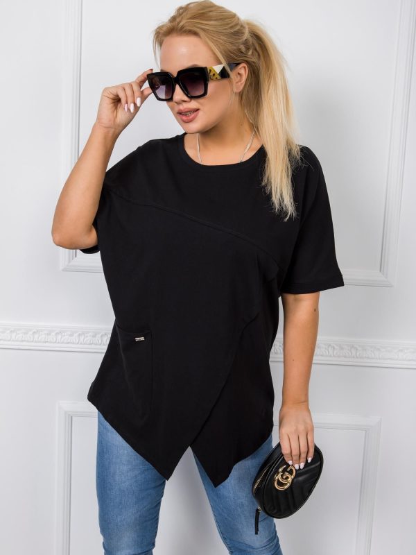 Black plus size blouse Ava