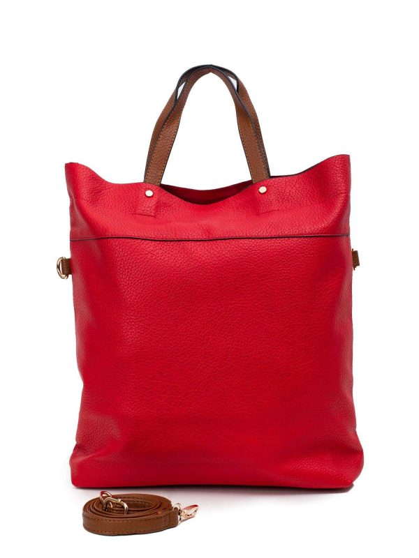 Red City Bag with Detachable Strap