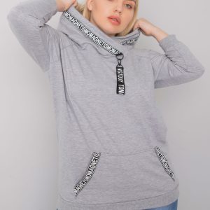 Grey melange plus size hoodie Jordynn