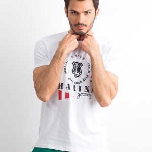 Men's Cotton T-Shirt with White Print