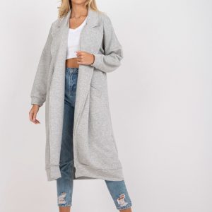 Grey one size long sweatshirt with pockets