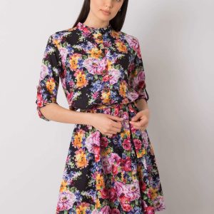 Black Aggie Floral Dress