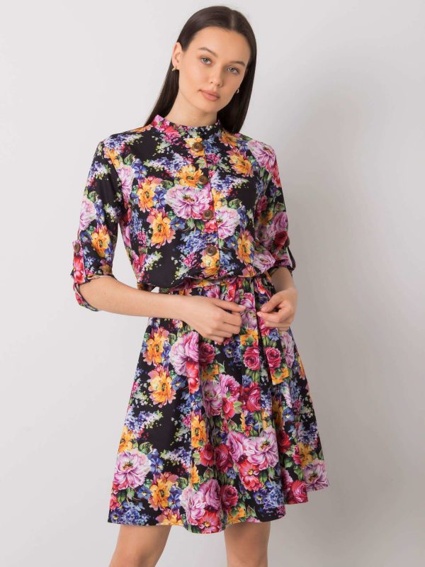 Black Aggie Floral Dress