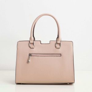 Light pink handbag with detachable strap