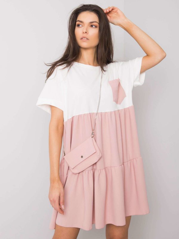 Ecru-pink patty oversized dress