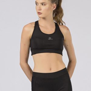 TOMMY LIFE Black sports top