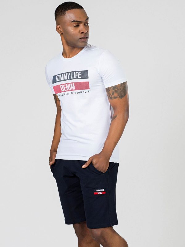 TOMMY LIFE White Men's T-Shirt