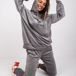 Gray two-piece velour set Avignon