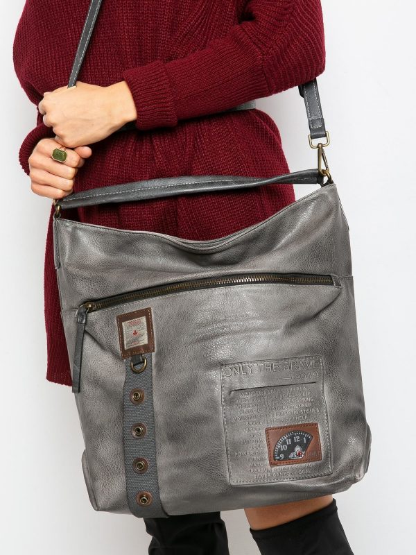 Grey eco leather handbag