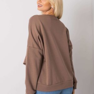 Frose RUE PARIS brown flounce sweatshirt