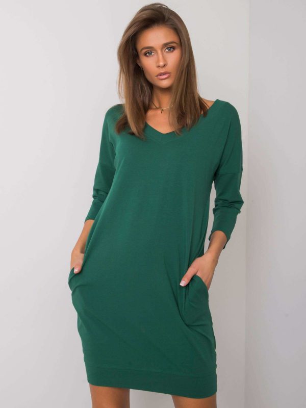 Dark Green Abijah Cotton Dress