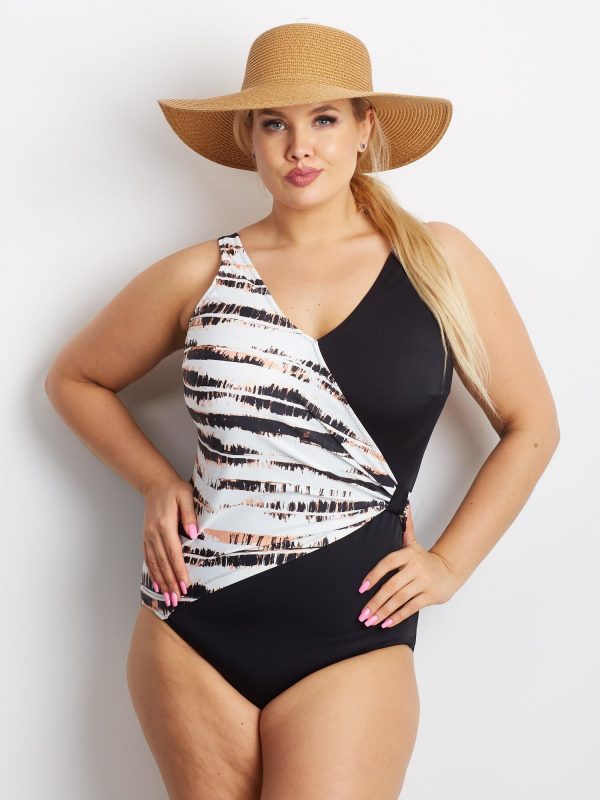 White and black plus size swimsuit Flippy