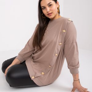 Dark beige plus size blouse for casual Brigitte