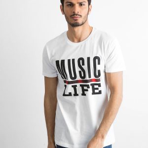 Men's Cotton T-Shirt with White Print