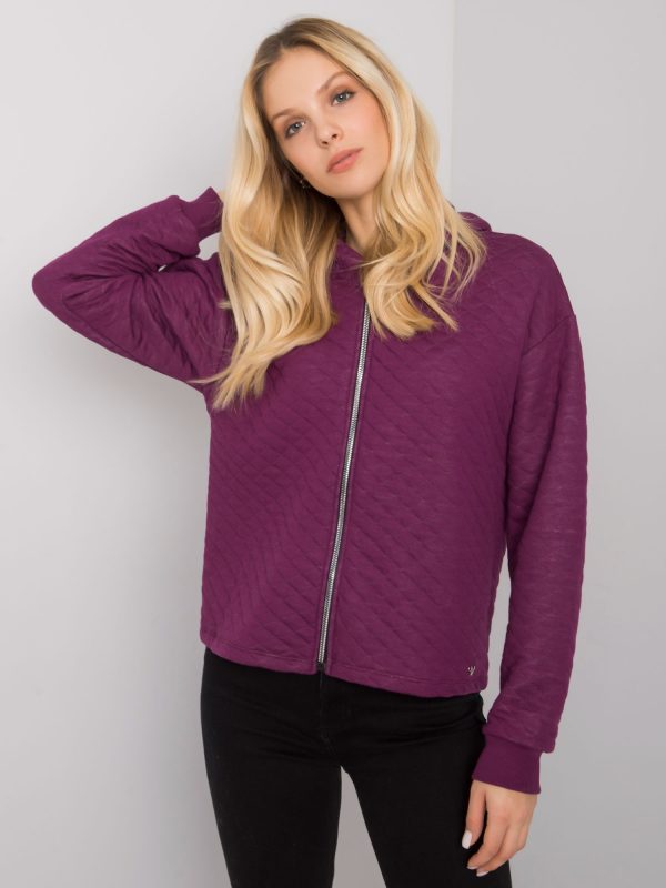 Purple quilted sweatshirt basic Melanie