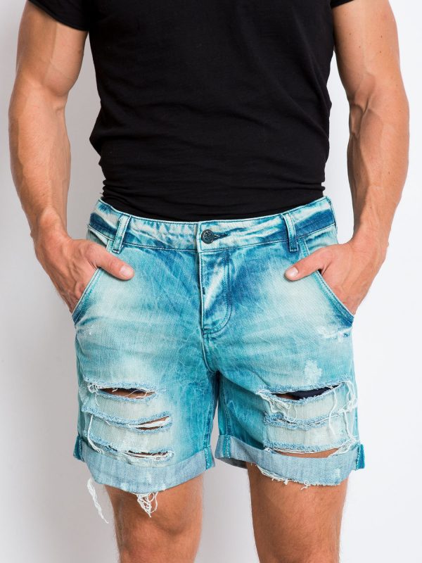 Men's Green Denim Shorts