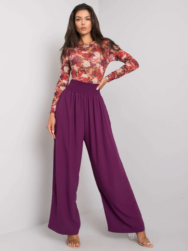 Purple wide pants in Lareen RUE PARIS