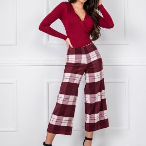 Burgundy plaid trousers BSL