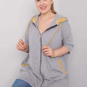 Grey plus size zippered sweatshirt Lounes