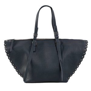 Navy blue women's bag with studs