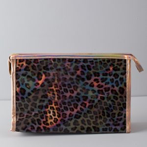 Brown leoptern toiletry bag