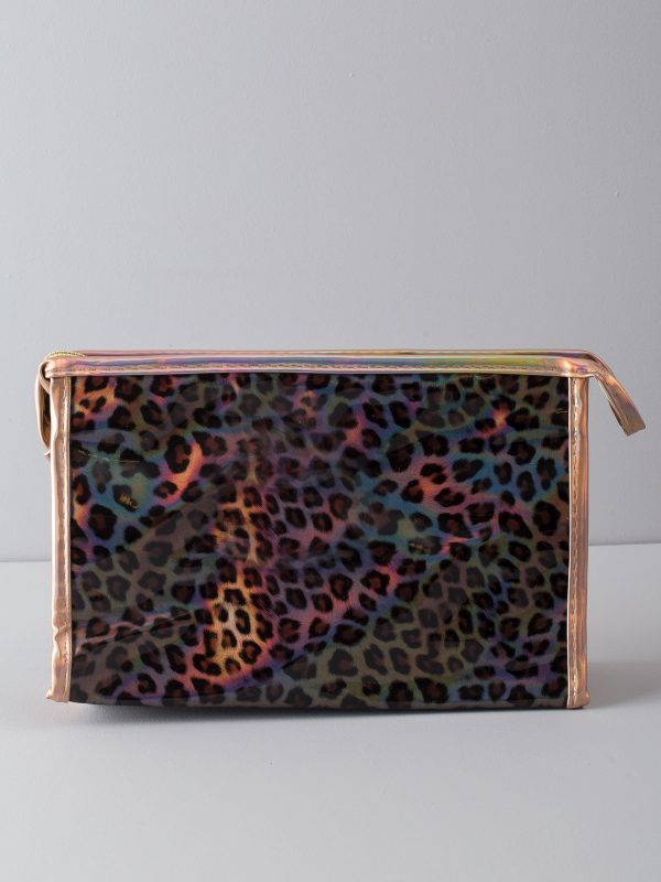 Brown leoptern toiletry bag