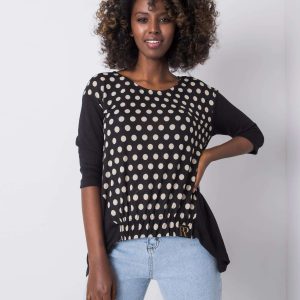 Black polka dot blouse Sahana RUE PARIS