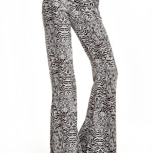 Black and White Patterned Bells Trousers